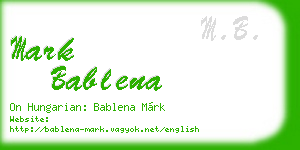 mark bablena business card