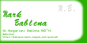 mark bablena business card